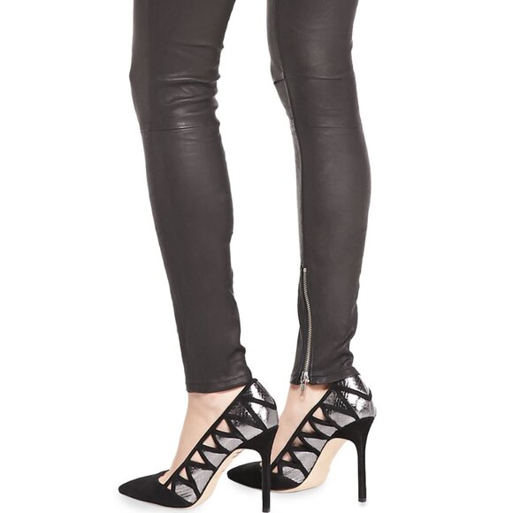 NEW RtA Zip Pocket Skinny Leather Pants Black Size 24 - Picture 6 of 8